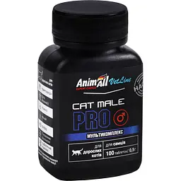 Вітамінна добавка AnimAll VetLine Cat Male PRO для дорослих котів 100 таблеток - мініатюра 2