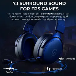 Ігрові бездротові навушники GamePro HSW-191-BL Asgard Skadi Wireless 7.1 Black - мініатюра 8