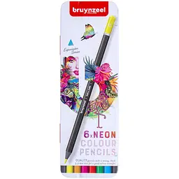 Набір кольорових олівців Expression Neon 6 шт. металева коробка Bruynzeel (8712079468408)