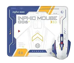 Комплект (миша, килимок) INPHIC F9 White-Blue - мініатюра 3