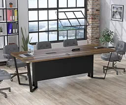 Стіл для переговорів V-240 Loft Design з розетками (Горіх Модена)