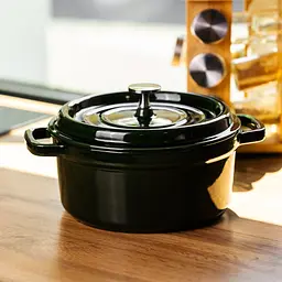 Кокотниця чавунна емальована 2,5 л, малахіт Yongkang HP-FLG-9 green - мініатюра 2