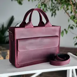 Жіноча шкіряна ділова сумка GS бордова (А4 002 бор) 350