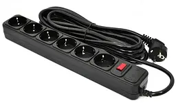 Мережевий фільтр 5.0 m, 3*1.5mm2 (SP-1655) 6 розеток BLACK (EXT-PN-SP-1665)