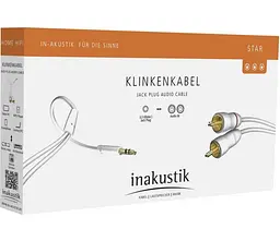 Интерфейсный кабель Mini Jack—2хRCA Inakustik Star white 1,5m - мініатюра 3