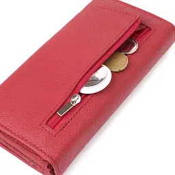 Яскравий вертикальний гаманець із натуральної шкіри ST Leather 23087 червоний - мініатюра 9