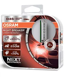 Комплект ксенонових ламп OSRAM 66440XNL-DUO Night Breaker Laser +200% D4S 85V 35W P32d-5 XENARC комплект - мініатюра 2