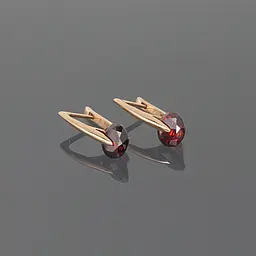 Дитячі сережки з червоного золота з гранатами S-0012 - мініатюра 6