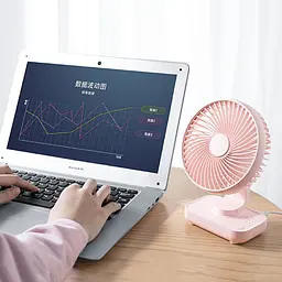 Вентилятор настільний бездротовий GXQC D606 рожевий - мініатюра 8