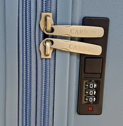 Валіза середня Carbon 65903 поліпропілен 65х44х29 см 67+10 л Блакитний - мініатюра 6