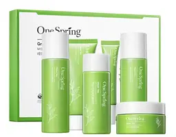 Подарунковий набір косметики для обличчя 7 в 1 One Spring Green Tea жіночий QB/T 1857 (O/W)