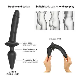 Анальна пробка і фалоімітатор Strap-On-Me Switch Plug-In Dildo S - мініатюра 4