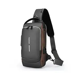 Нагрудна сумка Backpac XL-1514100 чорно-сіра маленька - мініатюра 3