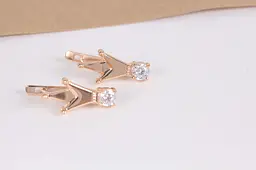 Дитячі золоті сережки корона S-0041 - мініатюра 7