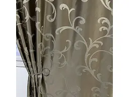 Жакардові штори кавового кольору з вензелем на тасьмі 2шт. 150х270 ALBO pbe0052391 - мініатюра 8