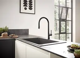 Змішувач Hansgrohe Talis 210 2jet кухонний з витяжним виливом Sbox 72801670 Black Matt Чорний матовий - мініатюра 3