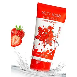 Лубрикант на водній основі Love Kiss Cherry Cream Полуниця 200 мл - мініатюра 2