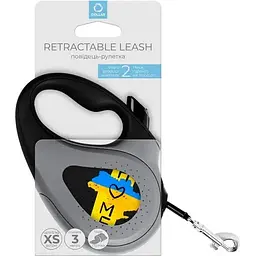 Повідець-рулетка для собак Waudog R-leash Дім, світловідбиваючий, XS, до 12 кг, 3 м, чорний - мініатюра 3