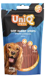 Ласощі для собак UniQ PETS М'які смужки з м'яса кролика 80 г