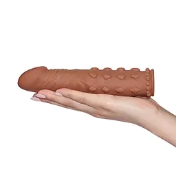 Насадка на пеніс Lovetoy Pleasure X-Tender Series 17.5 см коричневий - мініатюра 5