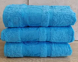 Набір турецьких бамбукових махрових рушників Zeron 3 штуки 50х90 Bamboo Turquoise