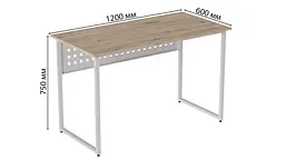 Комп'ютерний стіл Ferrum-decor Майк 75x120x60 білий ДСП Дуб Артізан 32мм (FRD-101315) - мініатюра 2