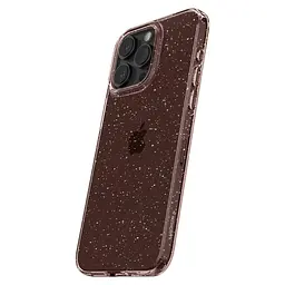 Прозорий чохол з блискітками Spigen Liquid Crystal Glitter для Iphone 15 Pro (6.1") Rose Quartz ACS06702 - мініатюра 2