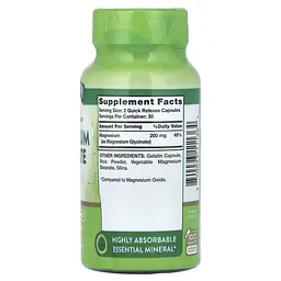Магній гліцинат Nature's Truth Magnesium Glycinate хелатний 60 капсул швидкого вивільнення - мініатюра 2