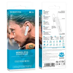 Bluetooth гарнітура Borofone BC36 Lucky Білий - мініатюра 4