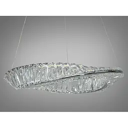 Підвісна LED-люстра кільце Linisoln 548-500 CH 55W, діаметр 50 см, метал і кришталь - мініатюра 2