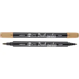Маркер акварельний Santi Brush Marker SWB-28 пісочний двосторонній 6 шт. (391084)