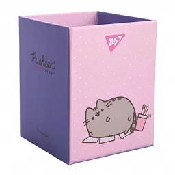 Стакан для письмового приладдя Yes "Pusheen" картон блакитни