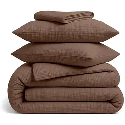 Комплект постільної білизни Cosas Caramel CS1 Євро муслін карамель (Muslin_013Caramel_El180x30-013Caramel_200)