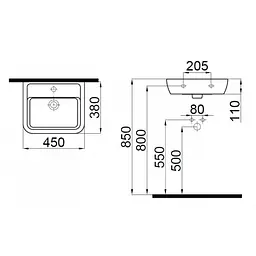 Раковина Idevit Halley 38x45 0101-4385, Білий - мініатюра 2