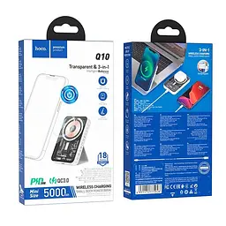 УМБ Hoco Transparent discovery edition magnetic fast charge power bank Q10 5000mah |Type-C, 3A/20W, QC/PD| - мініатюра 2