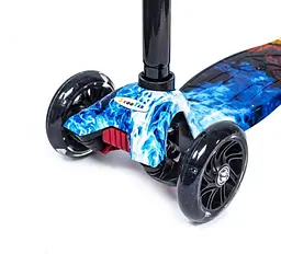 Триколісний самокат Scale Scooter Maxi до 60 кг зі світящимися колесами (Вогонь та лід) - мініатюра 4