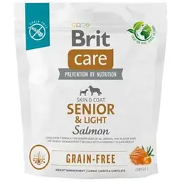 Сухий корм Brit Care Dog Grain-free Senior & Light для собак, що старіють, беззерновий з лососем, 1 кг