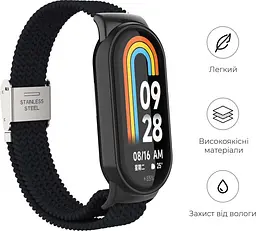 Ремінець ArmorStandart Braided Solo Loop для Xiaomi Smart Band 8 / 9 / 10 Black (ARM86879) [94766] - мініатюра 4