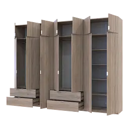 Розпашна Шафа для одягу Doros Лукас Дуб сонома 3+4 ДСП 315х50х240 (42005135) - мініатюра 2