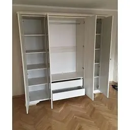 Шафа розпашна з ящиками Гербор Вайт 4D(2S) Ясен сніжний + Сосна срібна (GRB-1414) - мініатюра 3