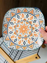Тарілка квадратна оранж 20,5x2,5 см "Тригір'я"