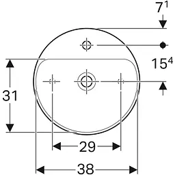 Раковина Geberit VariForm 45 500.770.01.2, Білий - мініатюра 3