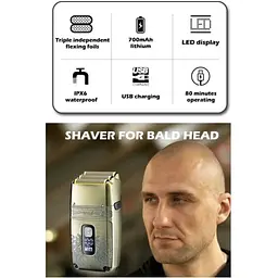 Електробритва VGR Foil Shaver Super Trim V-332 золотиста (44170-V-332_483) - мініатюра 7