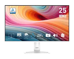 Монітор MSI 24.5" PRO MP251W-E2 D-Sub HDMI DP MM IPS 120Hz sRGB 99% AdaptiveSync білий teh0014210 - мініатюра 2