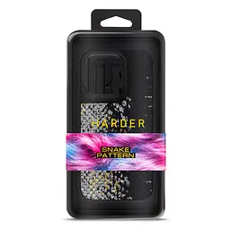 Кожаный чехол для Apple iPhone 14 Pro, Harder Snake Pattern, черный, термополиуретан ТПУ + экокожа с текстурой змеиной кожи, панель, защита корпуса, противоударный, микрофибра, рамка вокруг камеры, защита всего корпуса, (ARM76805) - мініатюра 3