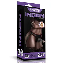 Страпон Easy Strap-On Set чорний 18см LoveToy