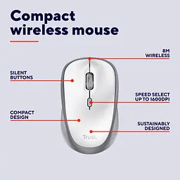 Мишка Trust Yvi+ Silent Wireless White (25513) - мініатюра 8