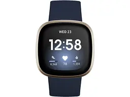 Смарт-годинник Fitbit Versa 3 Midnight/Soft Gold Aluminum (FB511GLNV) - мініатюра 2