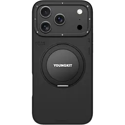 Чохол YoungKit Leather Case with Magnetic Ring для iPhone 17 Pro + Magnetic Stand 360° Black [167786]