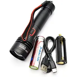 Ліхтар ручний X-Balog BL-P02-P50 акумуляторний 18650 Zoom P50 Type-C - мініатюра 2